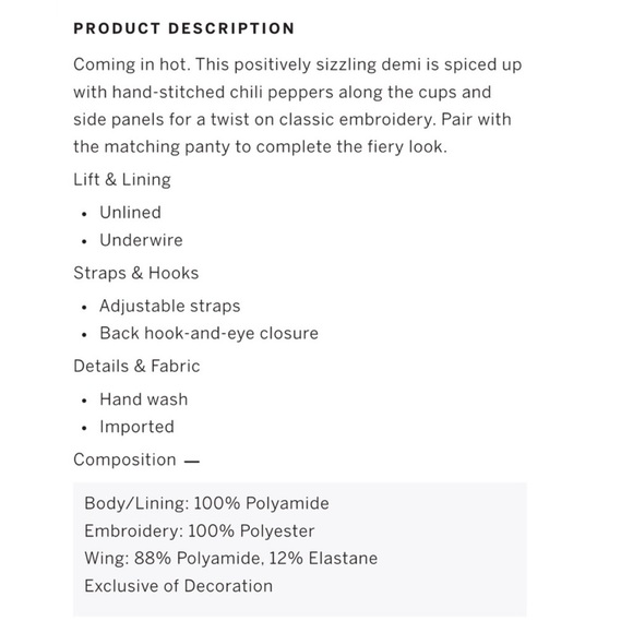 Victoria's Secret Very Sexy Unlined Chili Pepper Embroidered Floral Embroidered - Picture 6 of 9